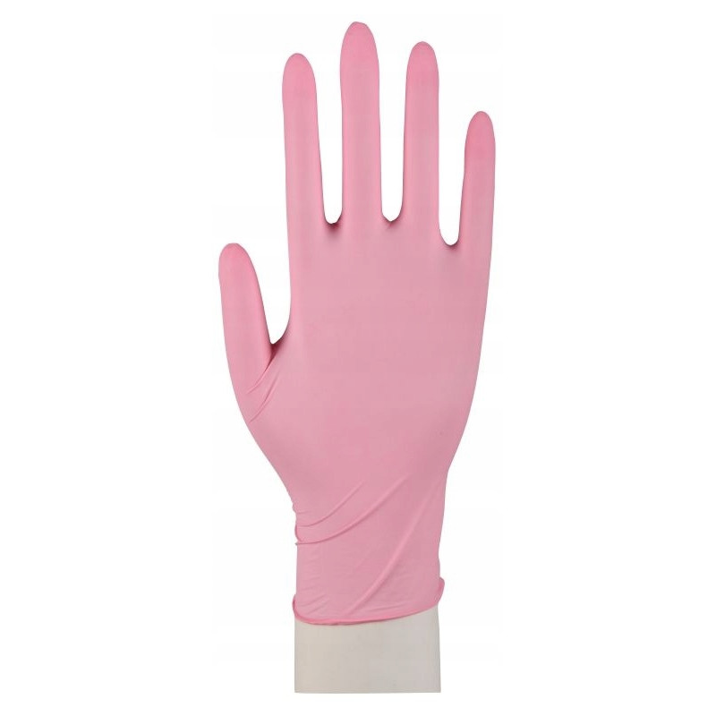Rękawice nitrylowe bezpudrowe, różowe S  A'100