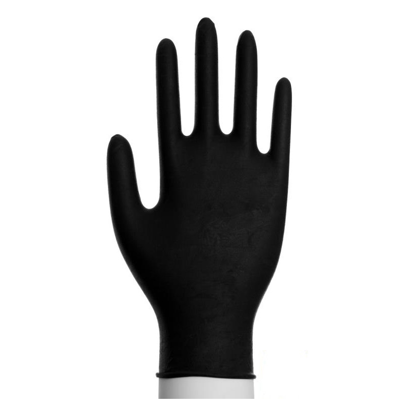 Rękawice nitrylowe bezpudrowe, czarne S 100szt.
